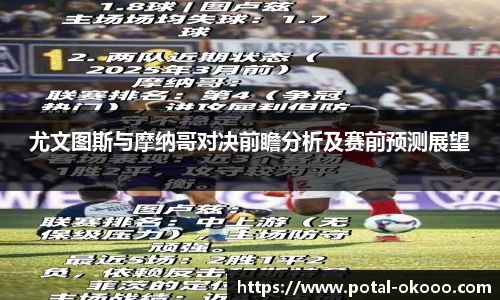 尤文图斯与摩纳哥对决前瞻分析及赛前预测展望